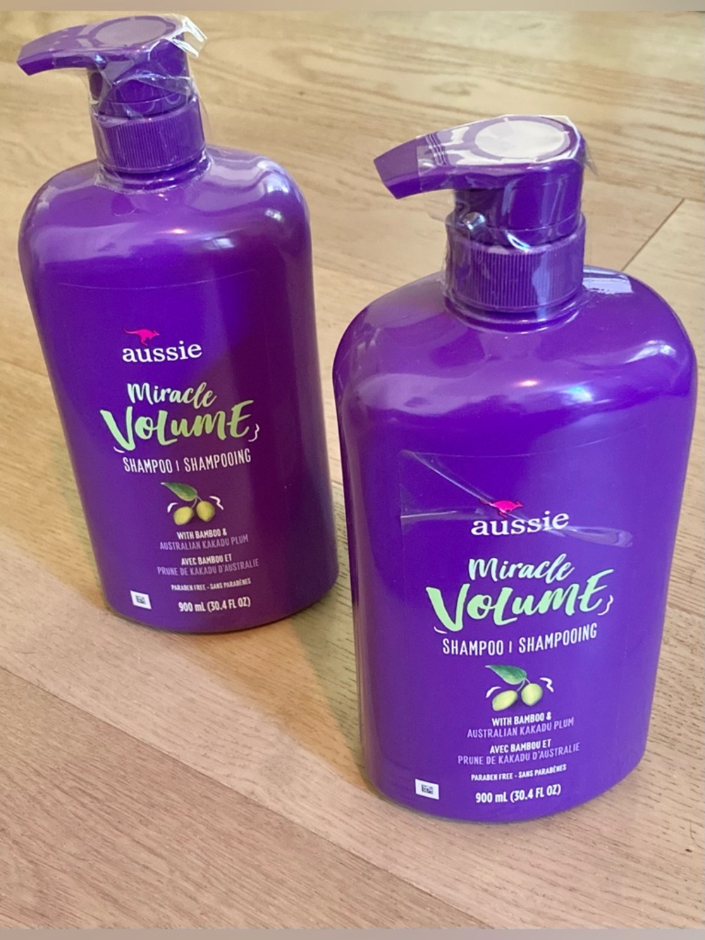 Aussie Bundle of (2) Paraben-free Miracle Volume Shampoo With Plum & Bamboo